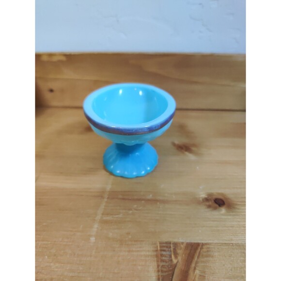 Vintage Avon Blue Milk Glass Pedestal Soap Dish ~4x2" Slight Mark - Picture 2 of 9